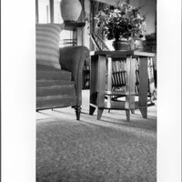 Table with flowers in Graycliff living room